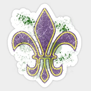 Grunge Mardi Gras fleur-de-lis Sticker